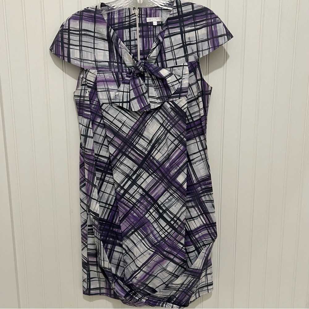 Paule Ka Paris Y2K Purple Plaid Women's Dress